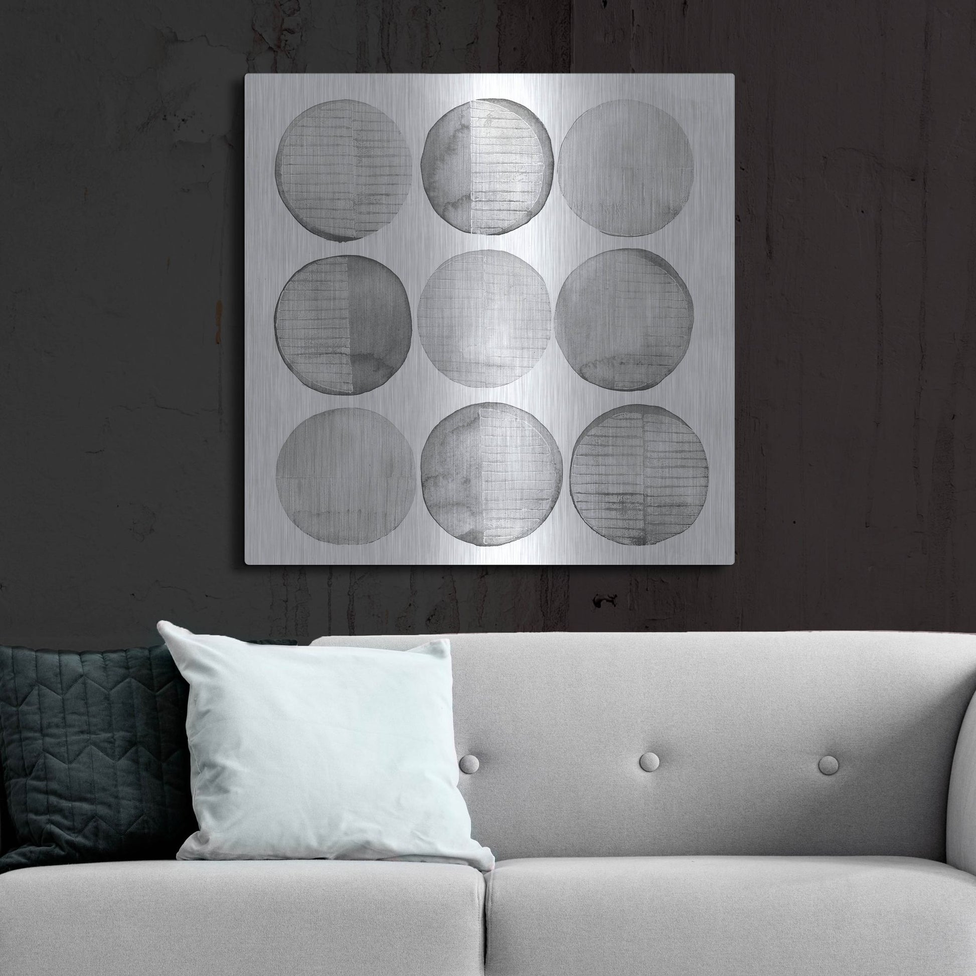 Luxe Metal Art 'Soft Circles I' by Grace Popp, Metal Wall Art,36x36