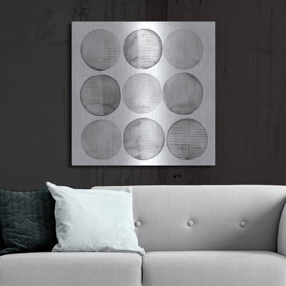 Luxe Metal Art 'Soft Circles I' by Grace Popp, Metal Wall Art,36x36