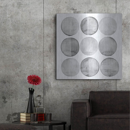 Luxe Metal Art 'Soft Circles I' by Grace Popp, Metal Wall Art,36x36