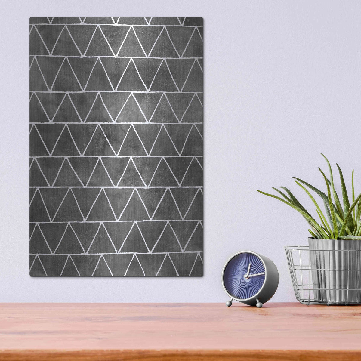 Luxe Metal Art 'Modern Monochrome II' by Grace Popp, Metal Wall Art,12x16