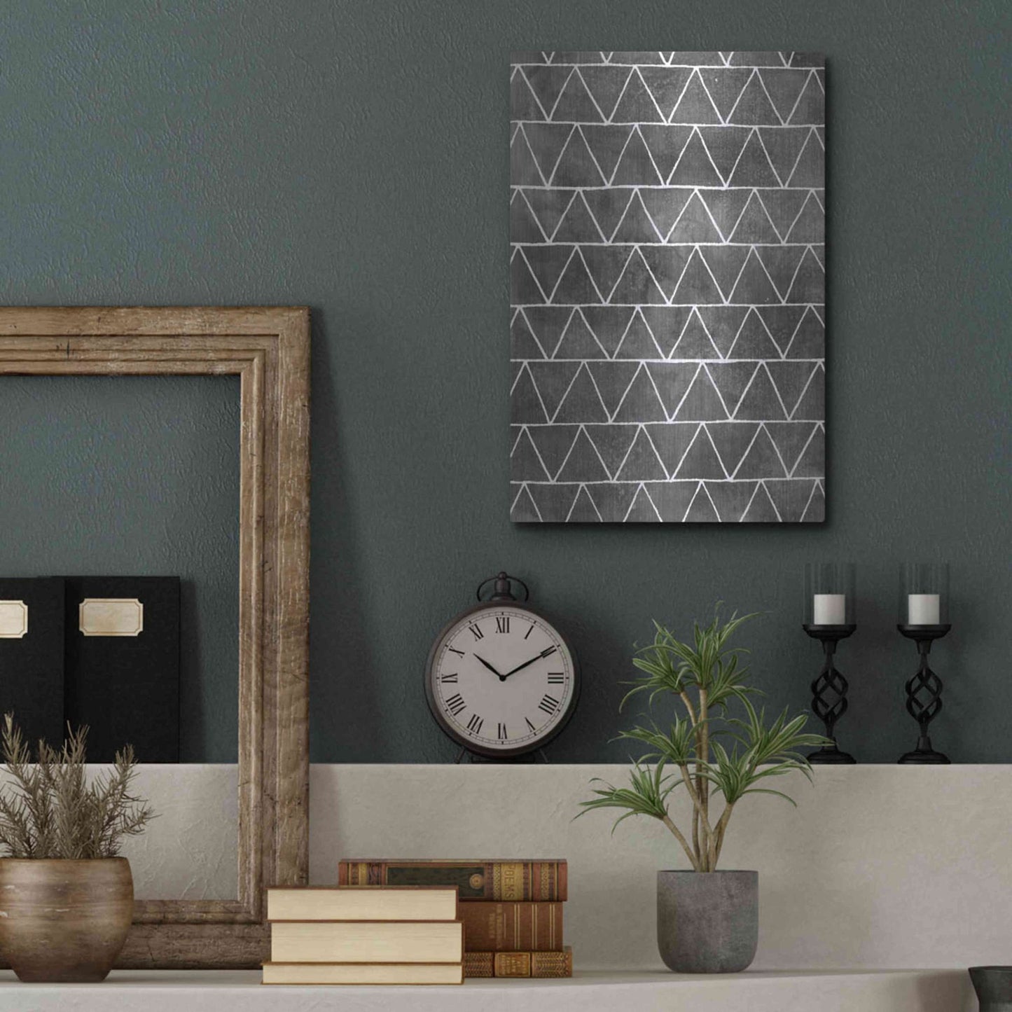 Luxe Metal Art 'Modern Monochrome II' by Grace Popp, Metal Wall Art,12x16