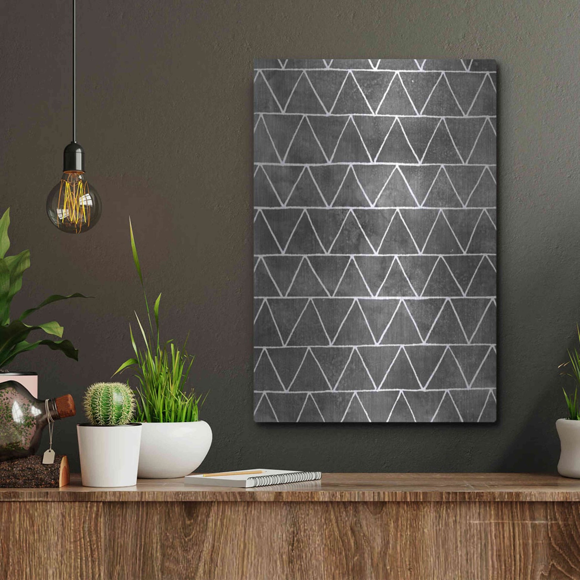 Luxe Metal Art 'Modern Monochrome II' by Grace Popp, Metal Wall Art,12x16