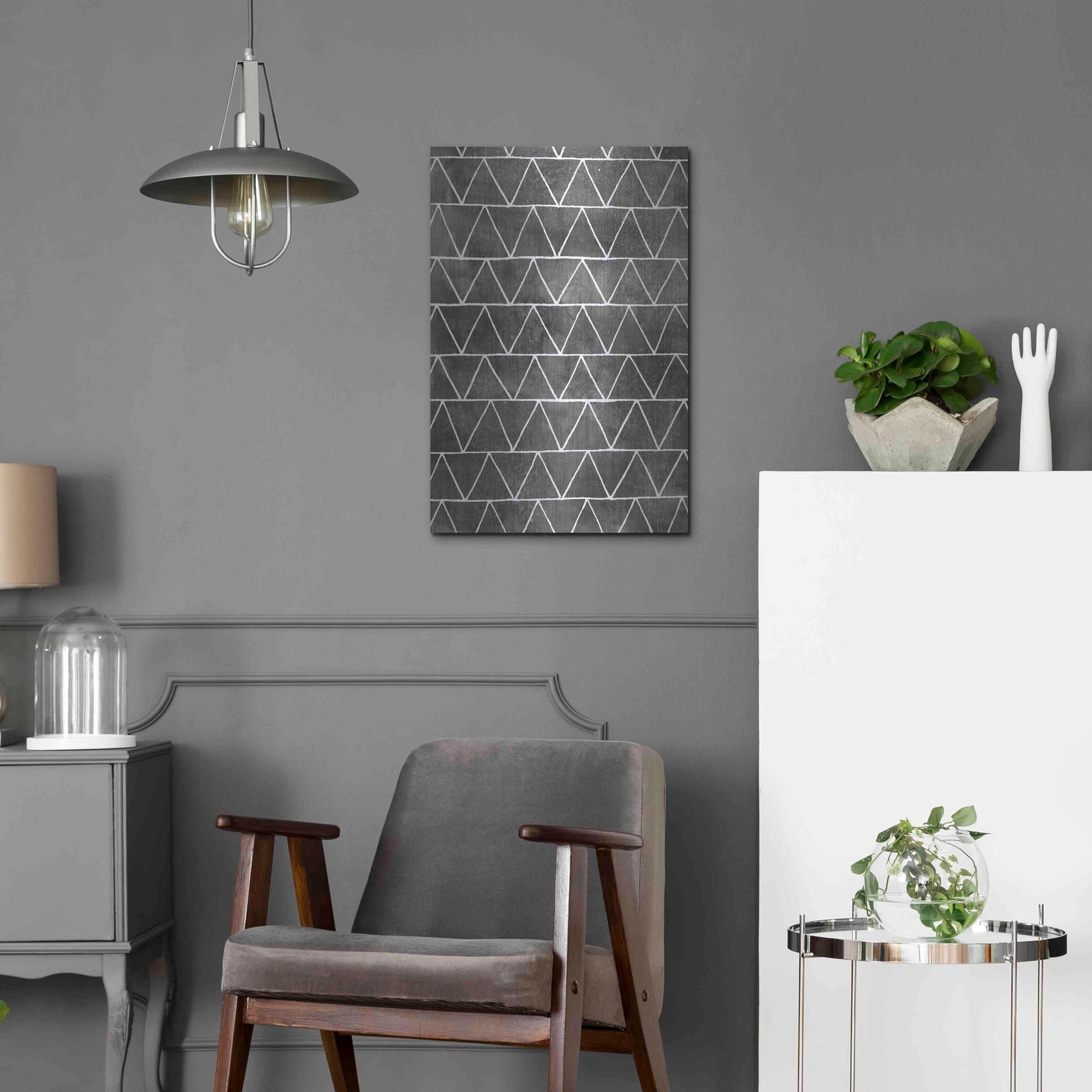 Luxe Metal Art 'Modern Monochrome II' by Grace Popp, Metal Wall Art,16x24