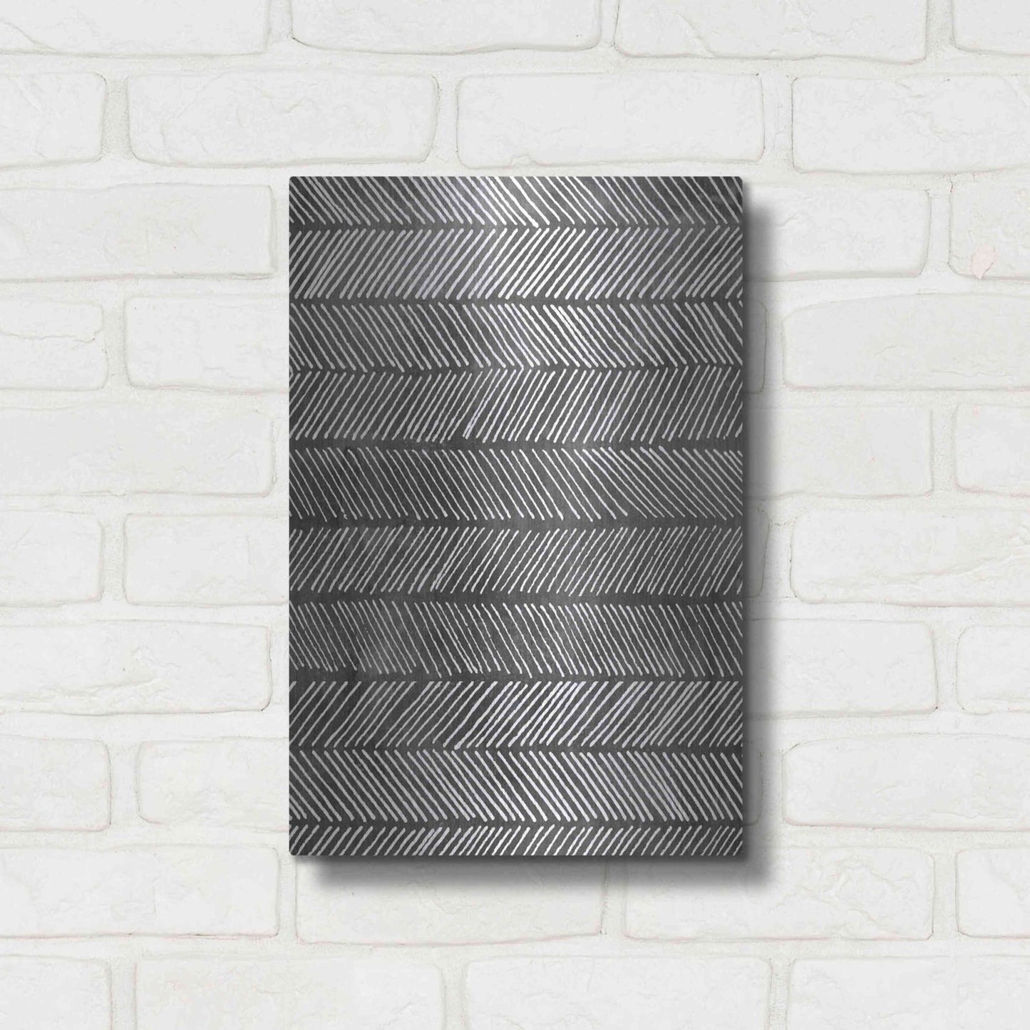 Luxe Metal Art 'Modern Monochrome I' by Grace Popp, Metal Wall Art,12x16