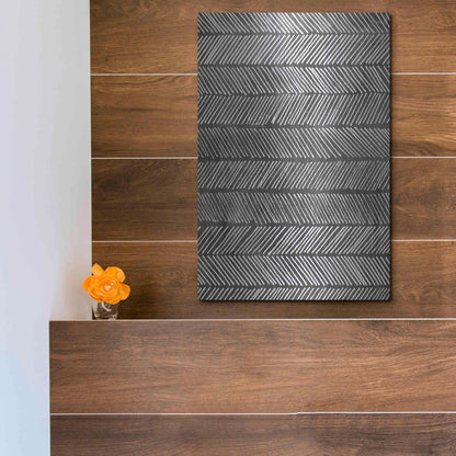 Luxe Metal Art 'Modern Monochrome I' by Grace Popp, Metal Wall Art,12x16