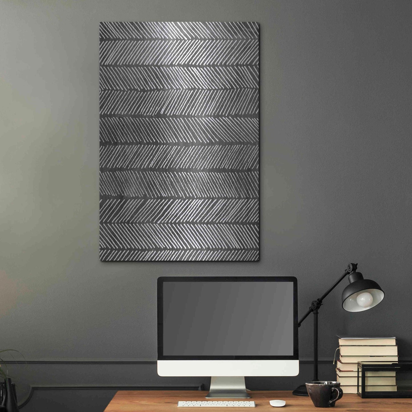 Luxe Metal Art 'Modern Monochrome I' by Grace Popp, Metal Wall Art,24x36