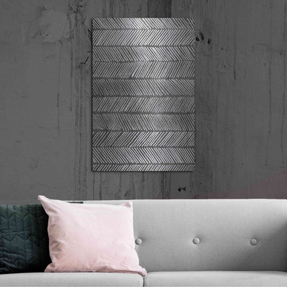 Luxe Metal Art 'Modern Monochrome I' by Grace Popp, Metal Wall Art,24x36