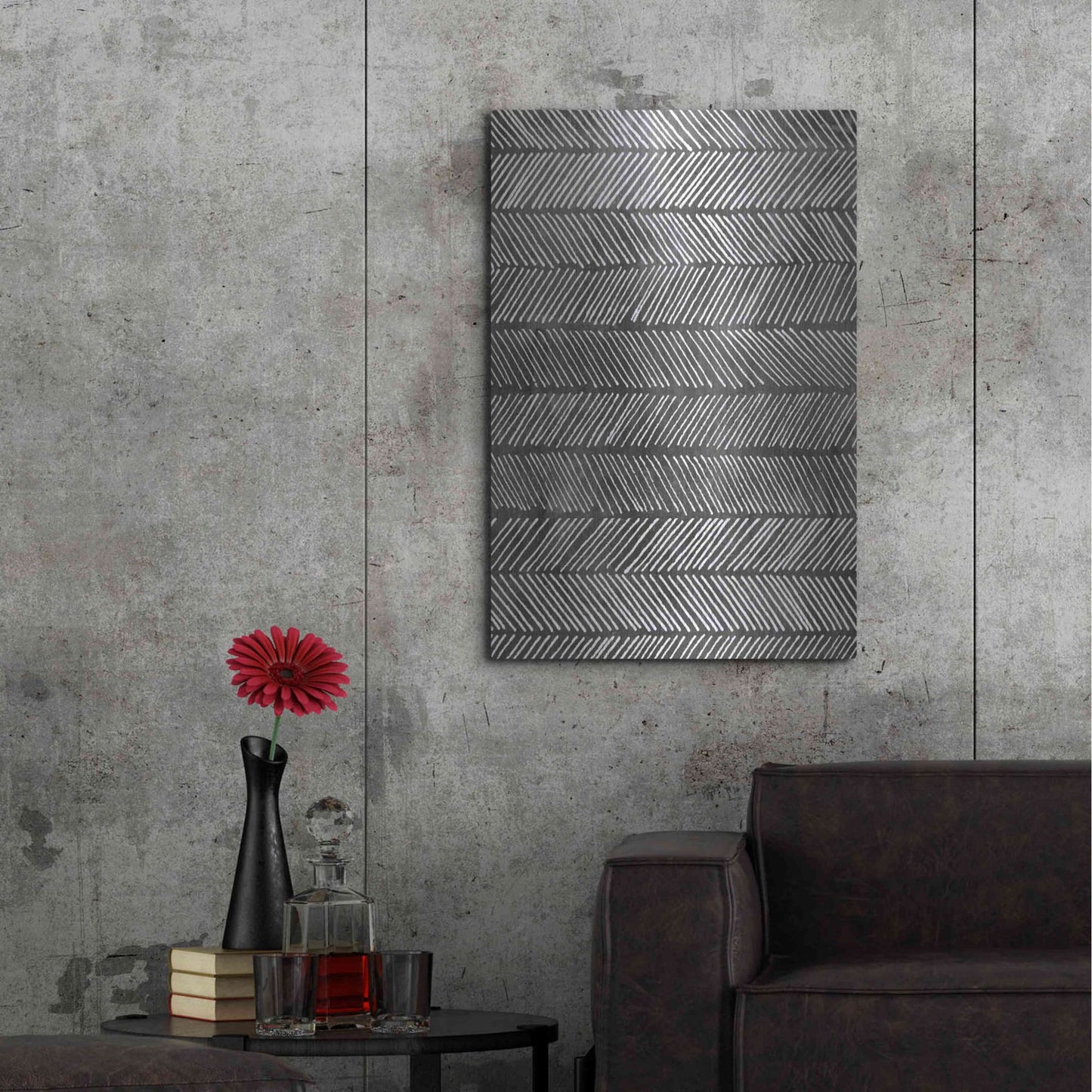 Luxe Metal Art 'Modern Monochrome I' by Grace Popp, Metal Wall Art,24x36