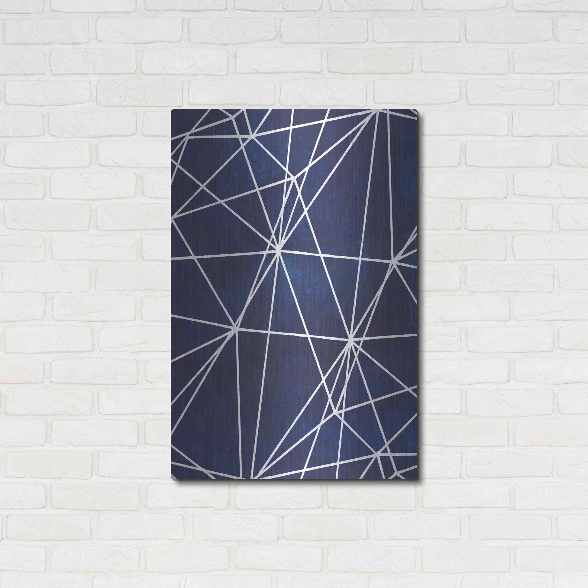 Luxe Metal Art 'Indigo Pattern V' by Grace Popp, Metal Wall Art,24x36