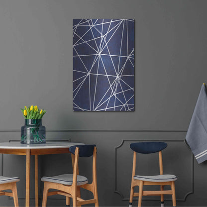 Luxe Metal Art 'Indigo Pattern V' by Grace Popp, Metal Wall Art,24x36