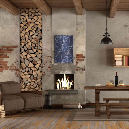 Luxe Metal Art 'Indigo Pattern V' by Grace Popp, Metal Wall Art,24x36