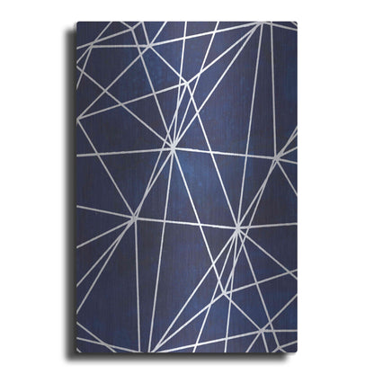 Luxe Metal Art 'Indigo Pattern V' by Grace Popp, Metal Wall Art