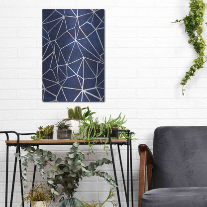 Luxe Metal Art 'Indigo Pattern III' by Grace Popp, Metal Wall Art,12x16