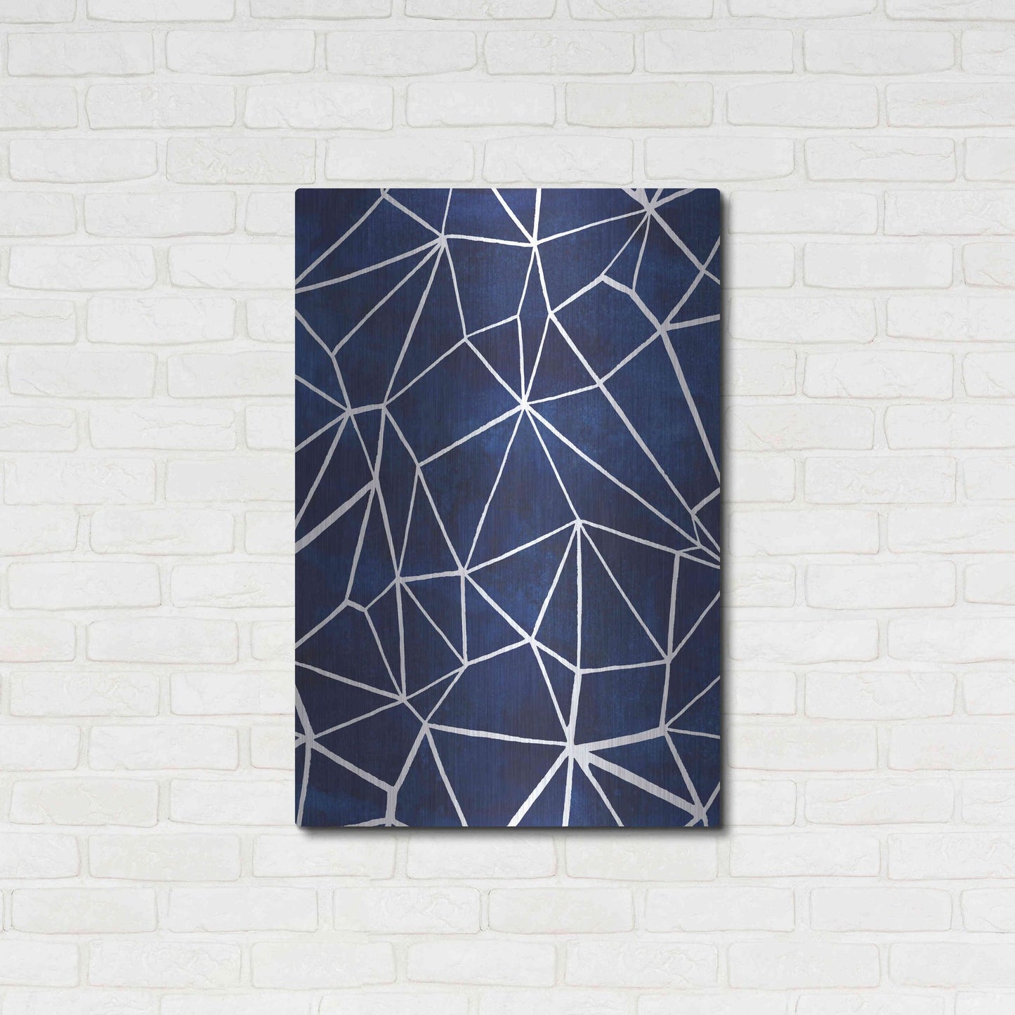 Luxe Metal Art 'Indigo Pattern III' by Grace Popp, Metal Wall Art,24x36