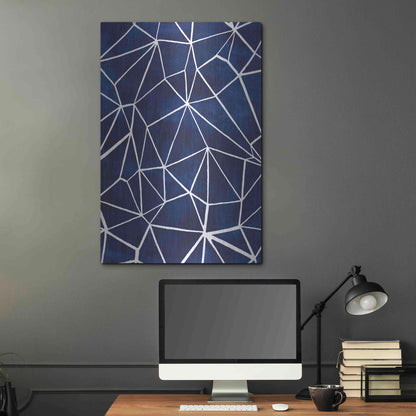 Luxe Metal Art 'Indigo Pattern III' by Grace Popp, Metal Wall Art,24x36