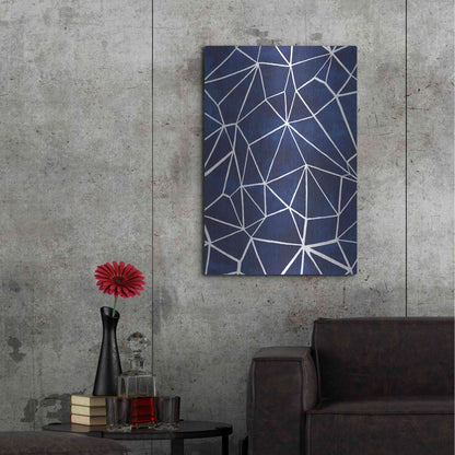 Luxe Metal Art 'Indigo Pattern III' by Grace Popp, Metal Wall Art,24x36