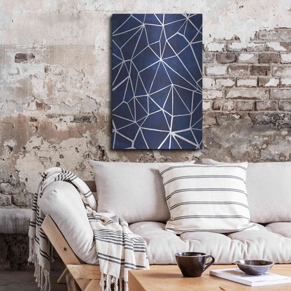 Luxe Metal Art 'Indigo Pattern III' by Grace Popp, Metal Wall Art,24x36