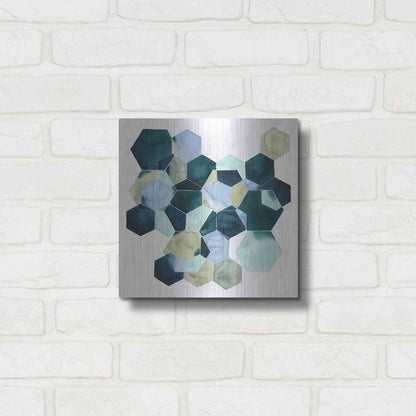 Luxe Metal Art 'Crystallize II' by Grace Popp, Metal Wall Art,12x12