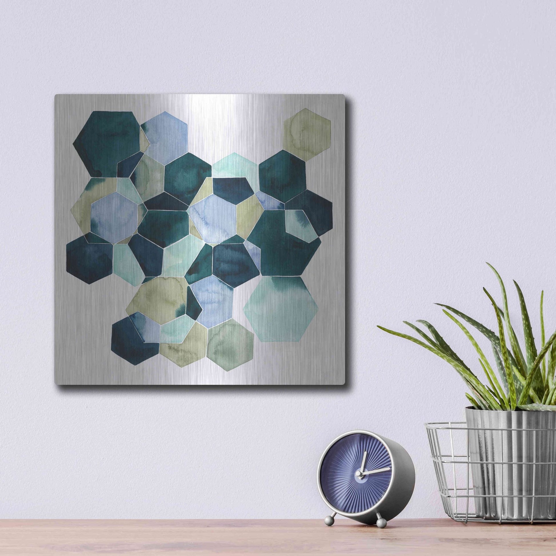 Luxe Metal Art 'Crystallize II' by Grace Popp, Metal Wall Art,12x12