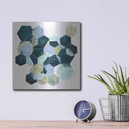 Luxe Metal Art 'Crystallize II' by Grace Popp, Metal Wall Art,12x12