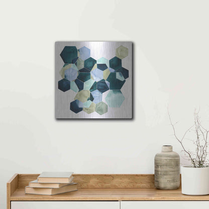 Luxe Metal Art 'Crystallize II' by Grace Popp, Metal Wall Art,12x12