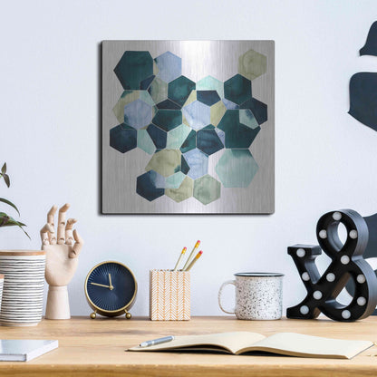 Luxe Metal Art 'Crystallize II' by Grace Popp, Metal Wall Art,12x12