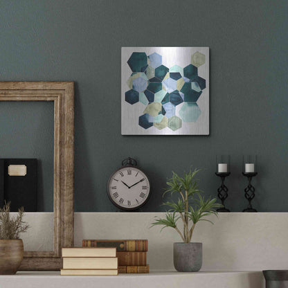 Luxe Metal Art 'Crystallize II' by Grace Popp, Metal Wall Art,12x12