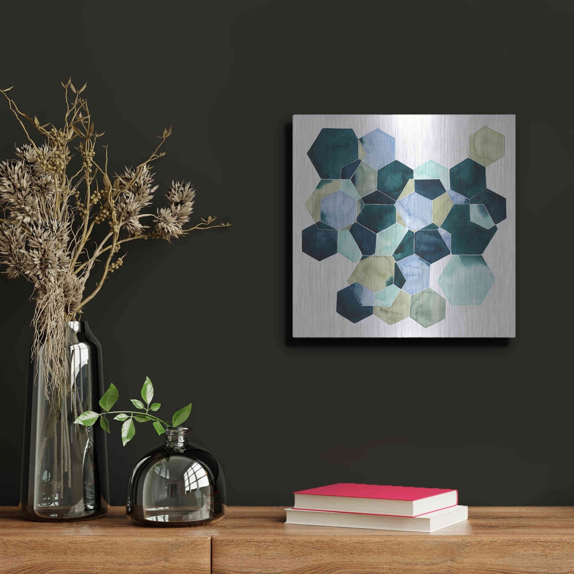 Luxe Metal Art 'Crystallize II' by Grace Popp, Metal Wall Art,12x12