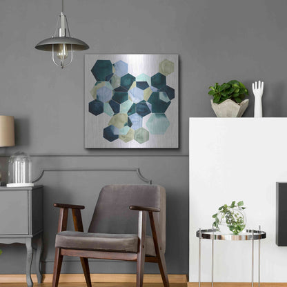 Luxe Metal Art 'Crystallize II' by Grace Popp, Metal Wall Art,24x24