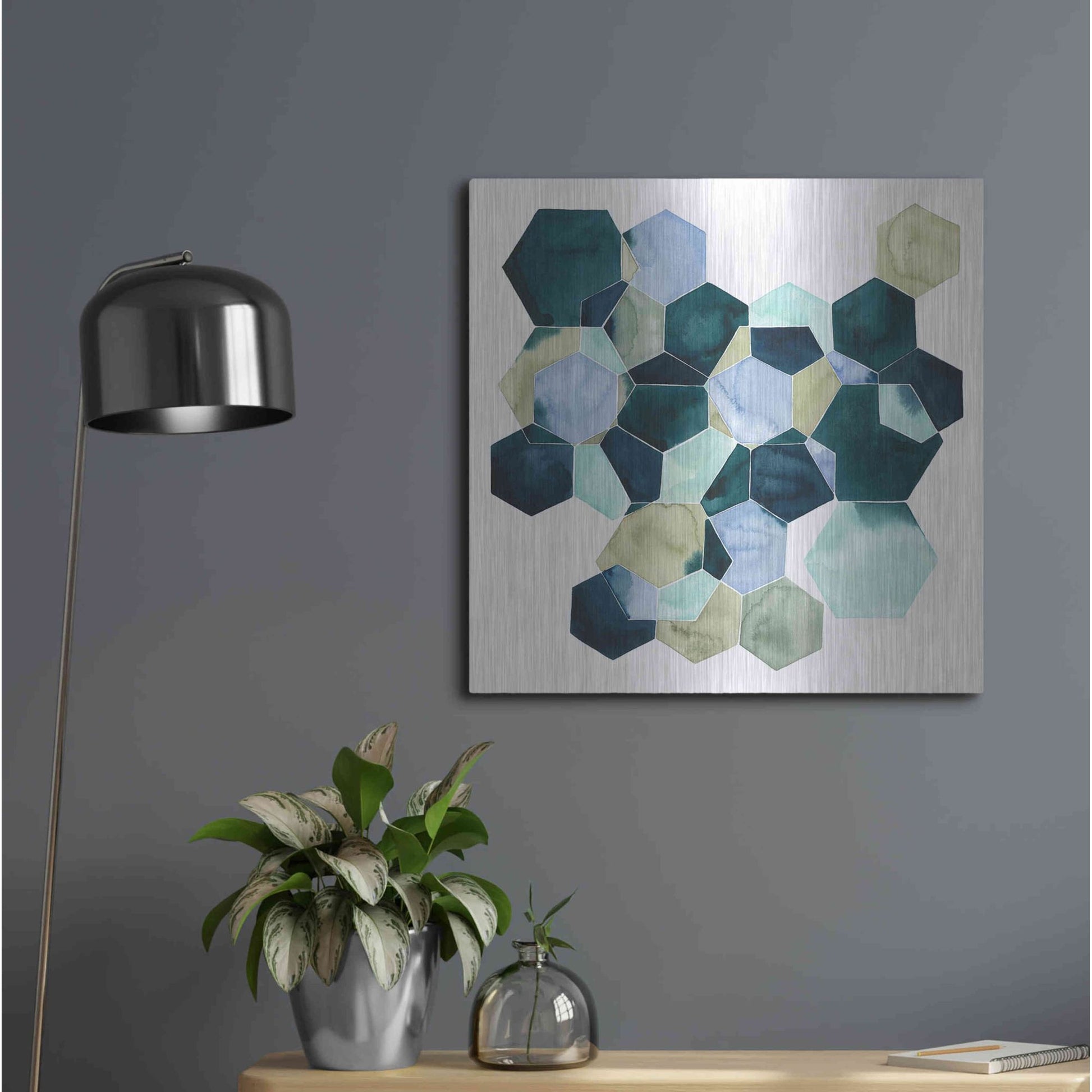 Luxe Metal Art 'Crystallize II' by Grace Popp, Metal Wall Art,24x24