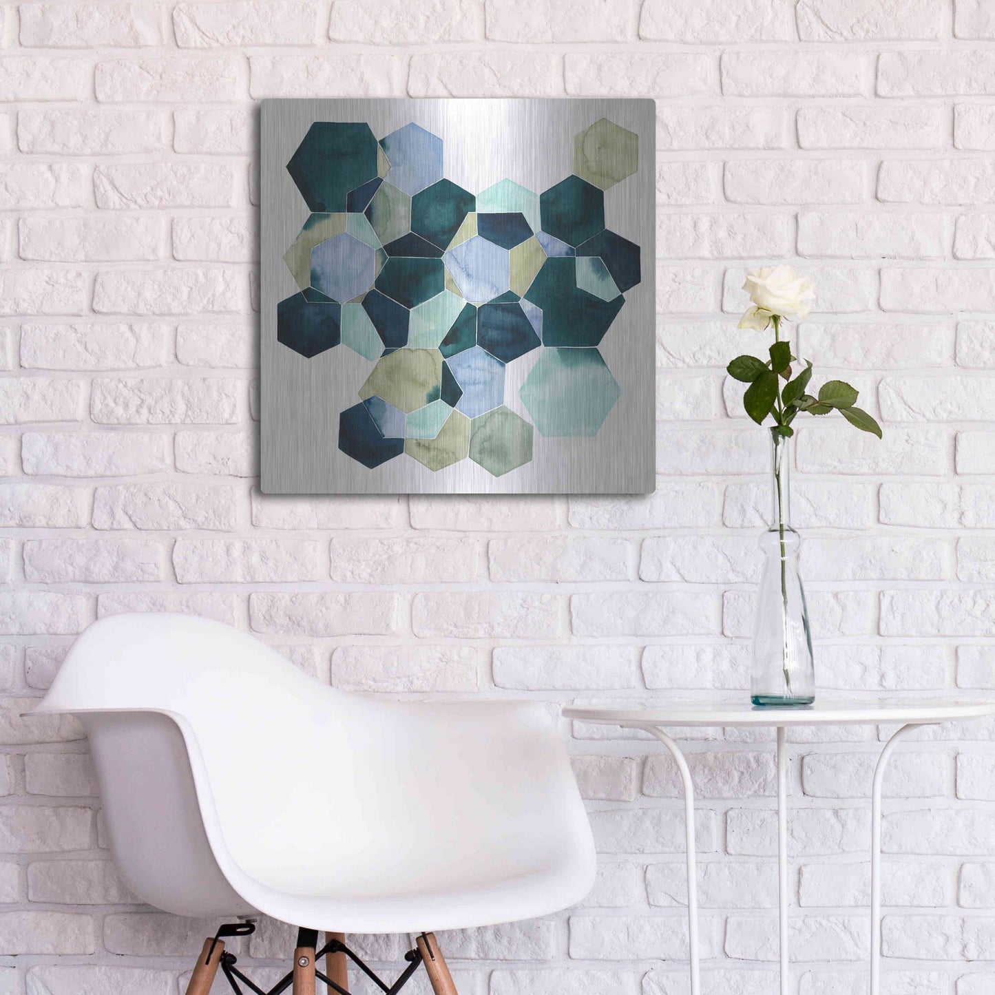 Luxe Metal Art 'Crystallize II' by Grace Popp, Metal Wall Art,24x24