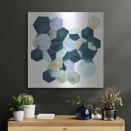 Luxe Metal Art 'Crystallize II' by Grace Popp, Metal Wall Art,24x24