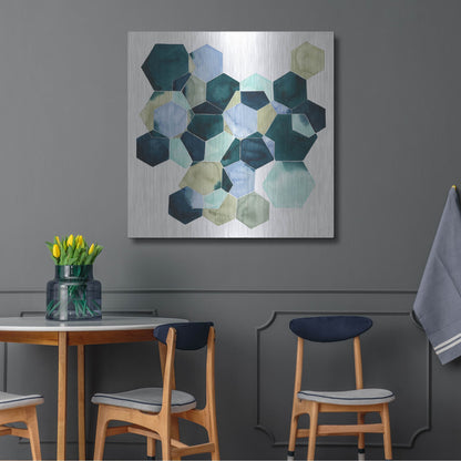 Luxe Metal Art 'Crystallize II' by Grace Popp, Metal Wall Art,36x36