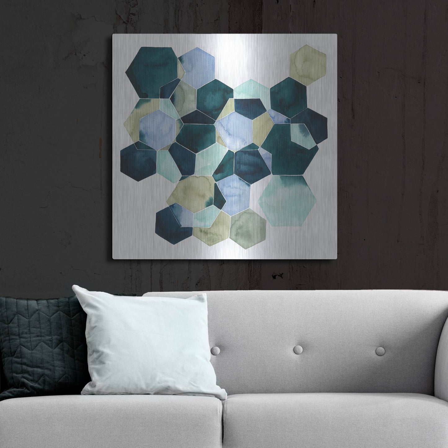 Luxe Metal Art 'Crystallize II' by Grace Popp, Metal Wall Art,36x36