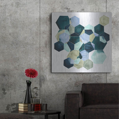 Luxe Metal Art 'Crystallize II' by Grace Popp, Metal Wall Art,36x36