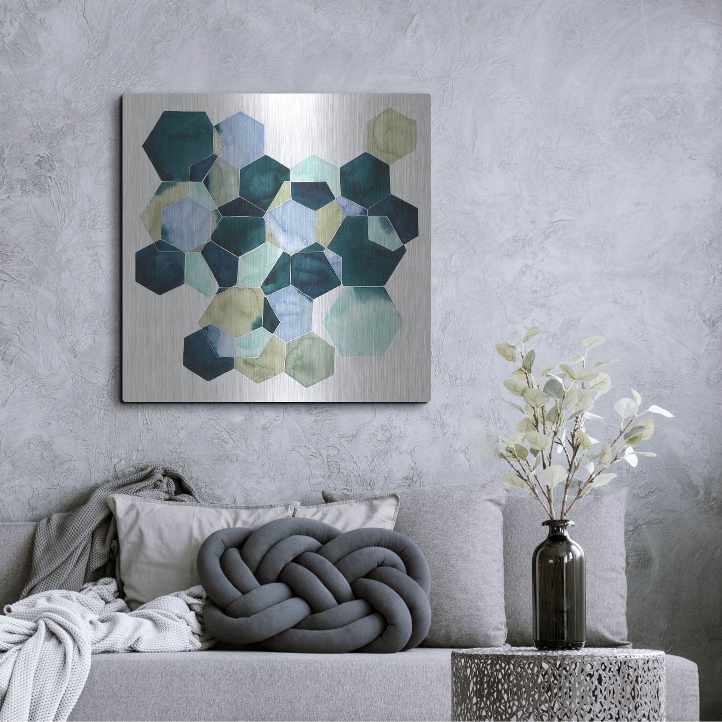 Luxe Metal Art 'Crystallize II' by Grace Popp, Metal Wall Art,36x36