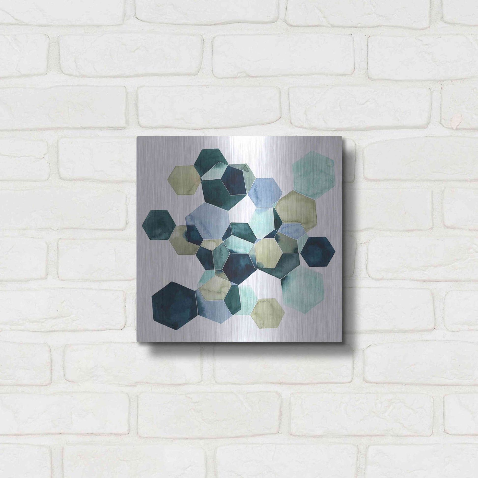 Luxe Metal Art 'Crystallize I' by Grace Popp, Metal Wall Art,12x12