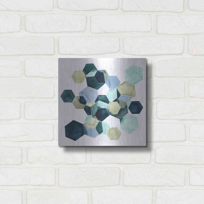 Luxe Metal Art 'Crystallize I' by Grace Popp, Metal Wall Art,12x12