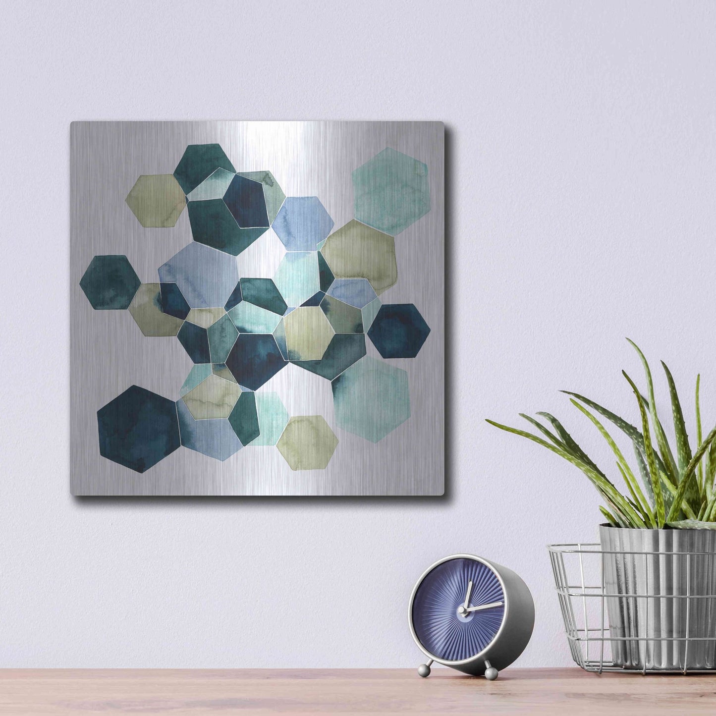 Luxe Metal Art 'Crystallize I' by Grace Popp, Metal Wall Art,12x12