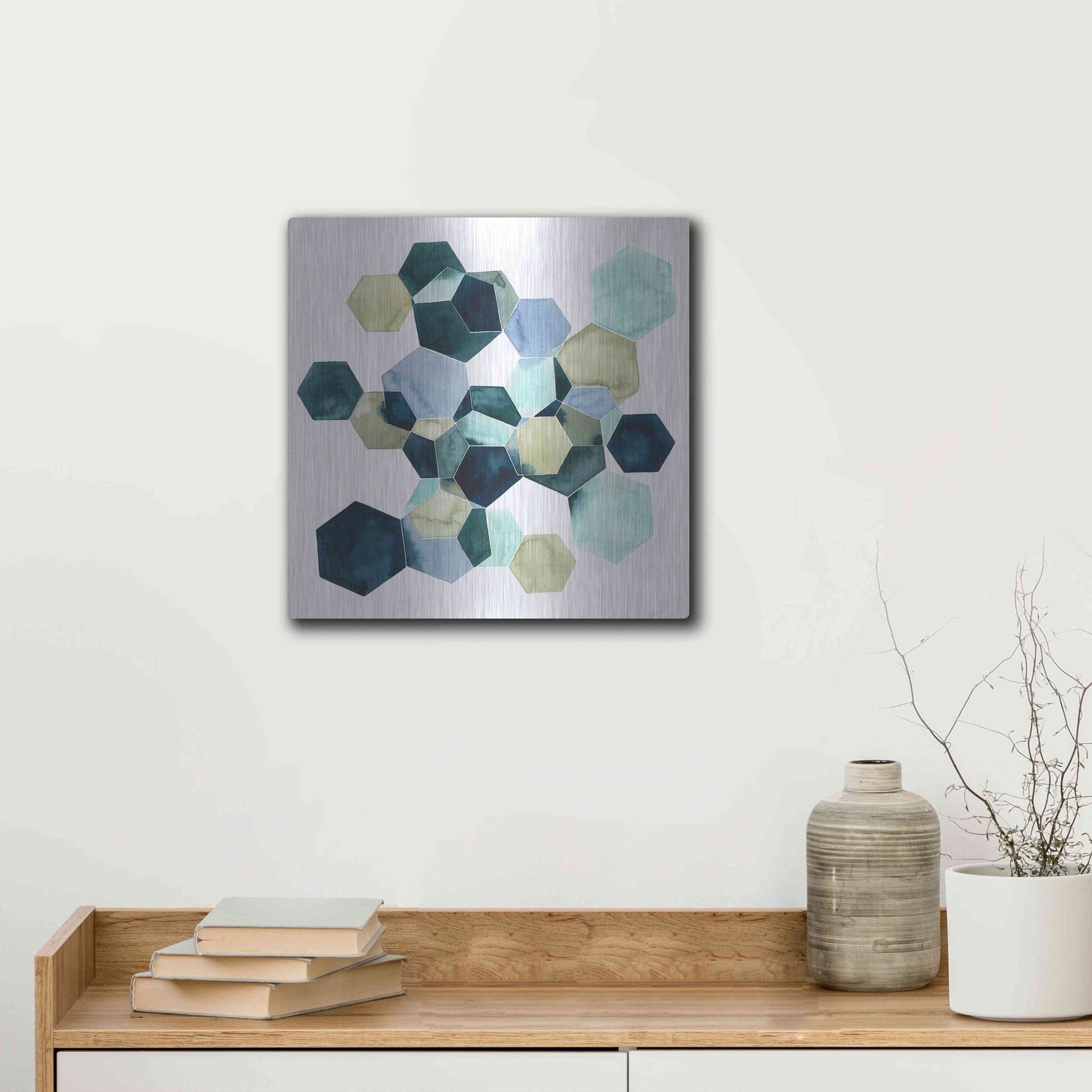 Luxe Metal Art 'Crystallize I' by Grace Popp, Metal Wall Art,12x12