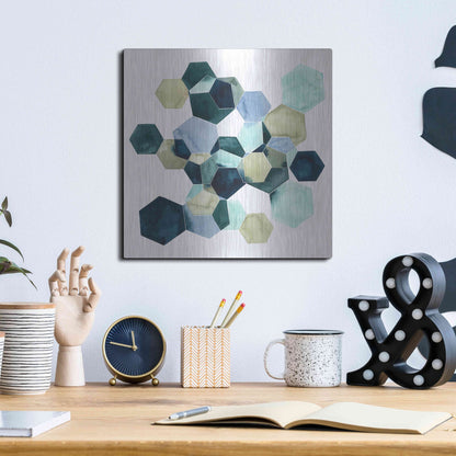 Luxe Metal Art 'Crystallize I' by Grace Popp, Metal Wall Art,12x12