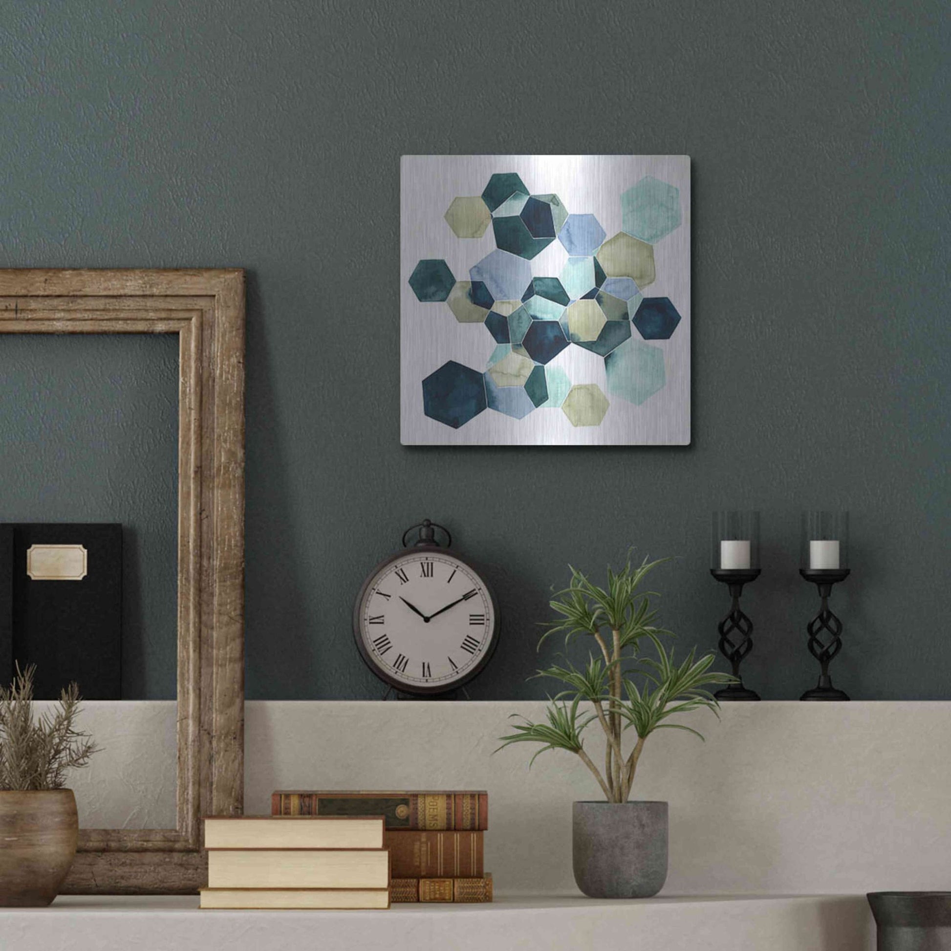 Luxe Metal Art 'Crystallize I' by Grace Popp, Metal Wall Art,12x12