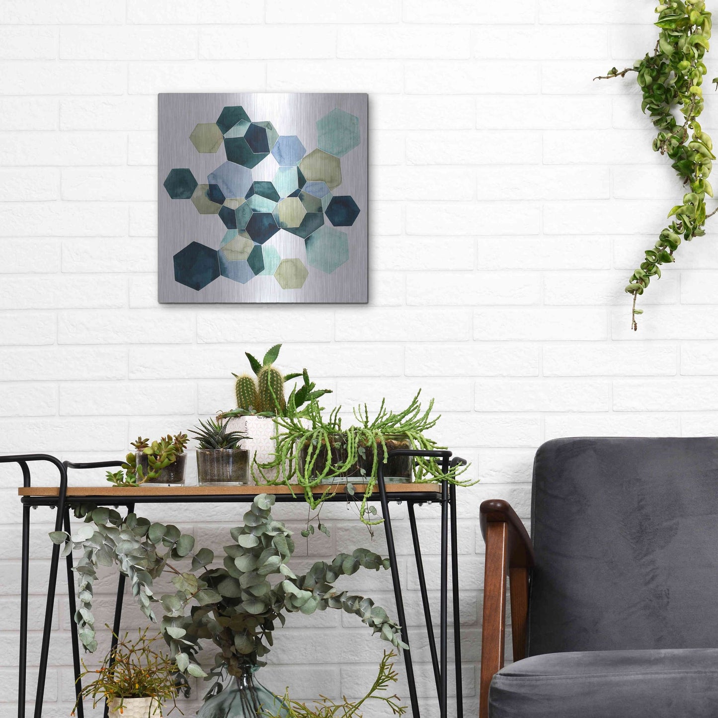 Luxe Metal Art 'Crystallize I' by Grace Popp, Metal Wall Art,12x12