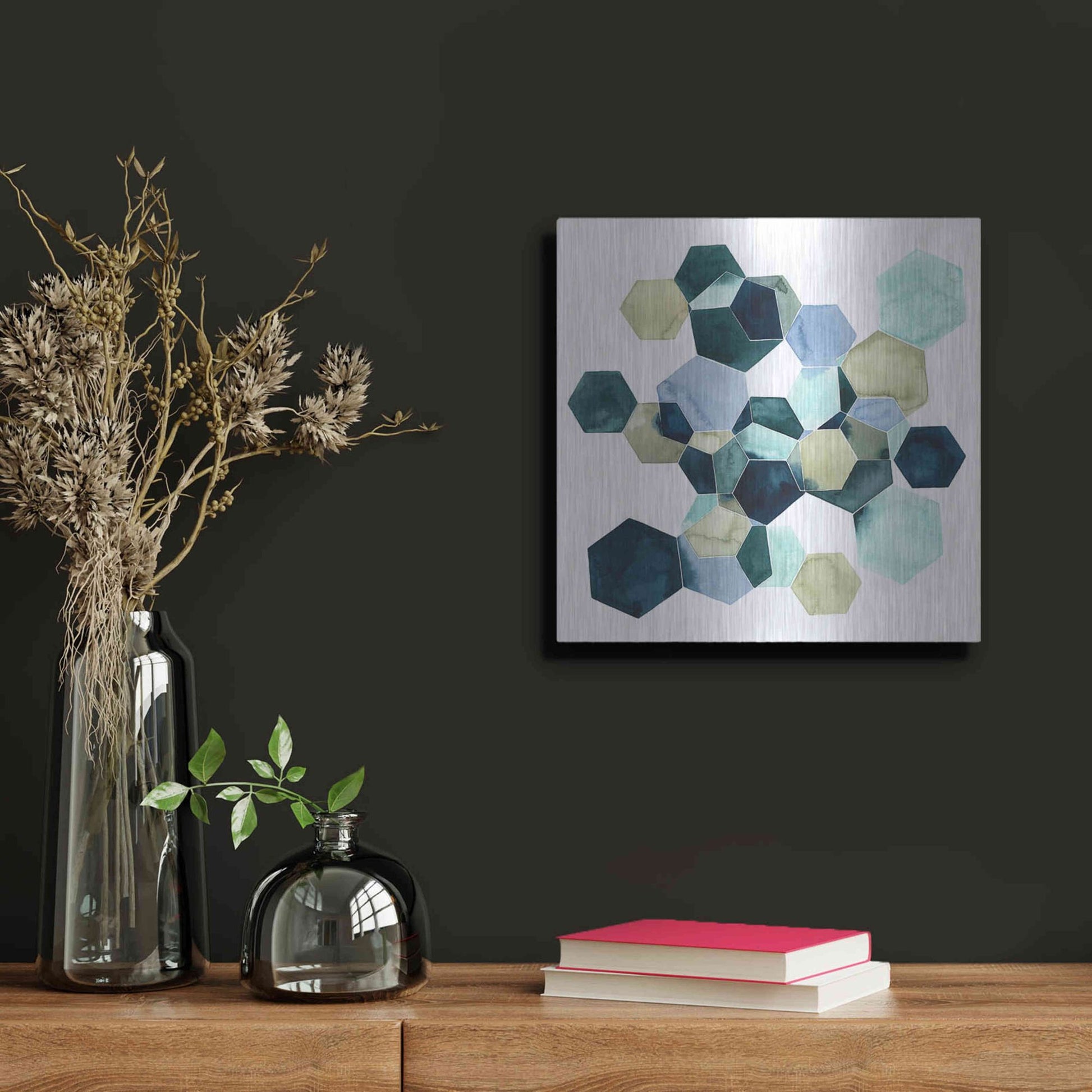 Luxe Metal Art 'Crystallize I' by Grace Popp, Metal Wall Art,12x12