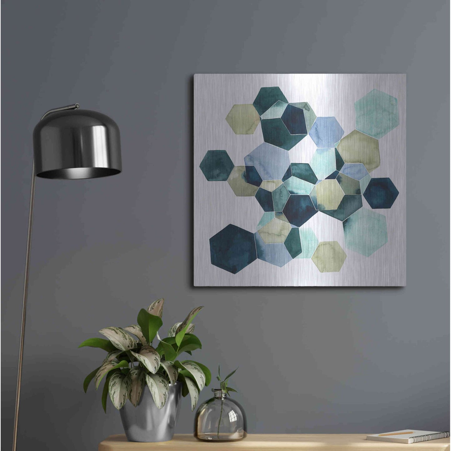 Luxe Metal Art 'Crystallize I' by Grace Popp, Metal Wall Art,24x24