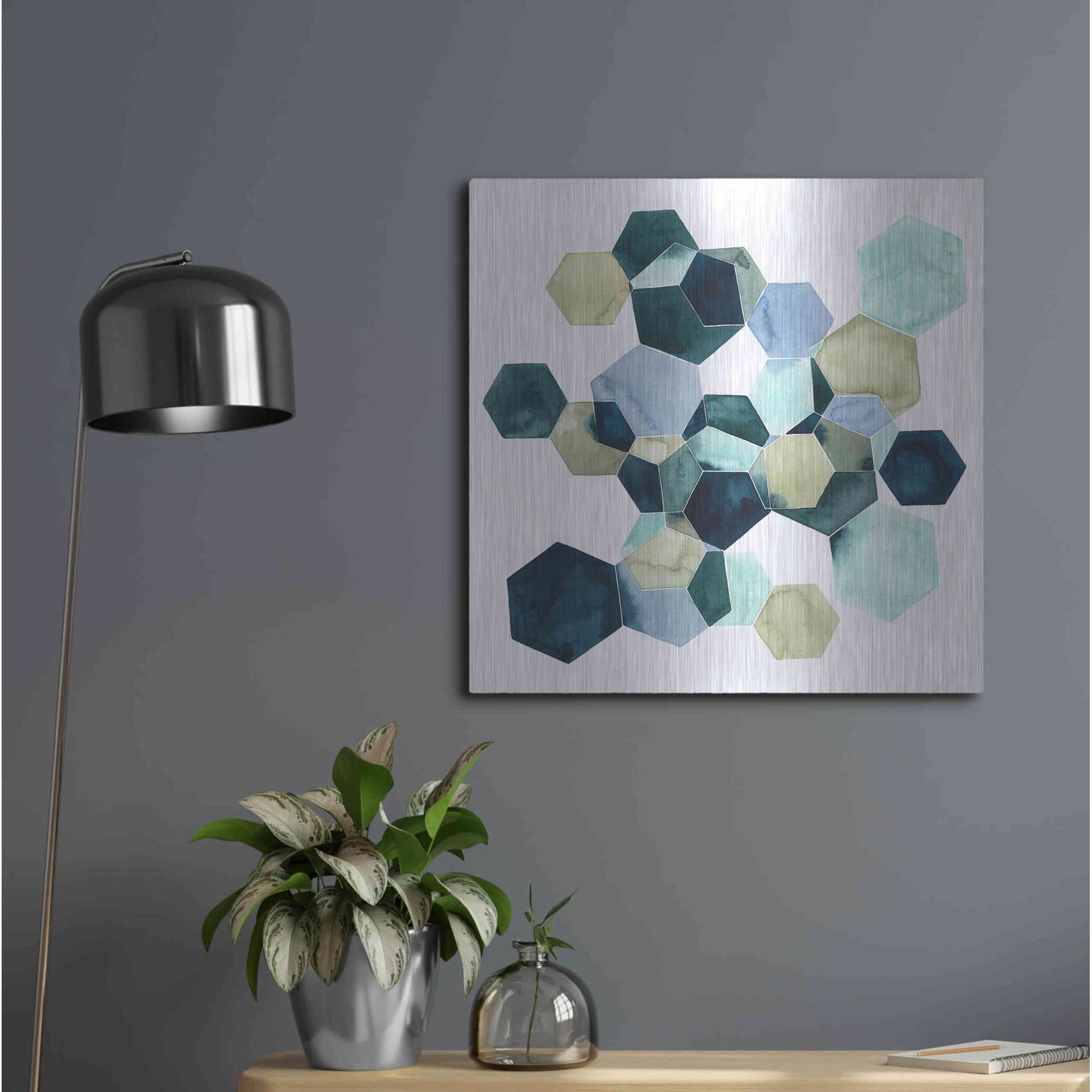 Luxe Metal Art 'Crystallize I' by Grace Popp, Metal Wall Art,24x24