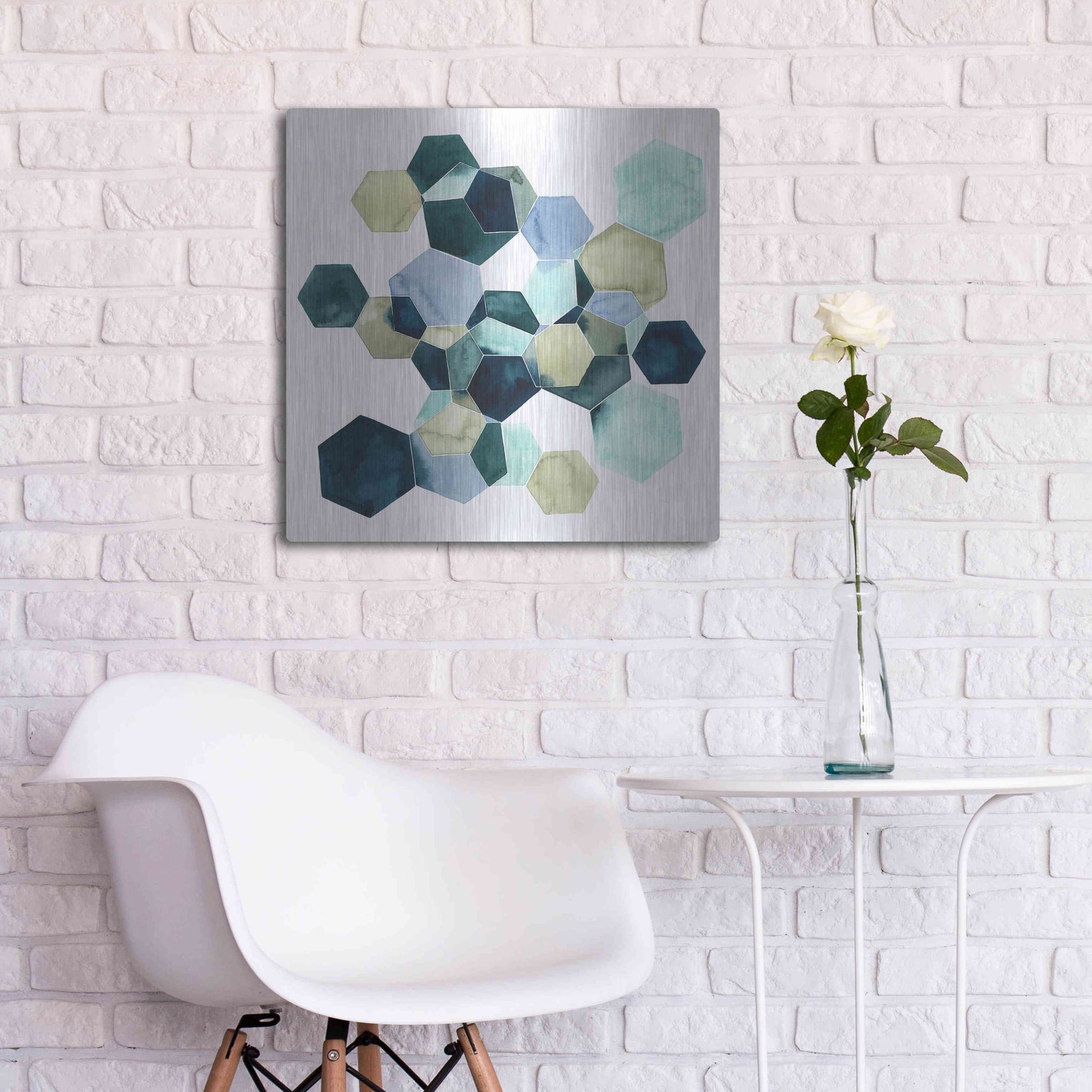 Luxe Metal Art 'Crystallize I' by Grace Popp, Metal Wall Art,24x24