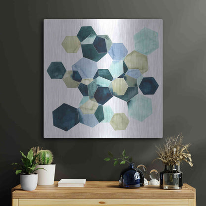 Luxe Metal Art 'Crystallize I' by Grace Popp, Metal Wall Art,24x24
