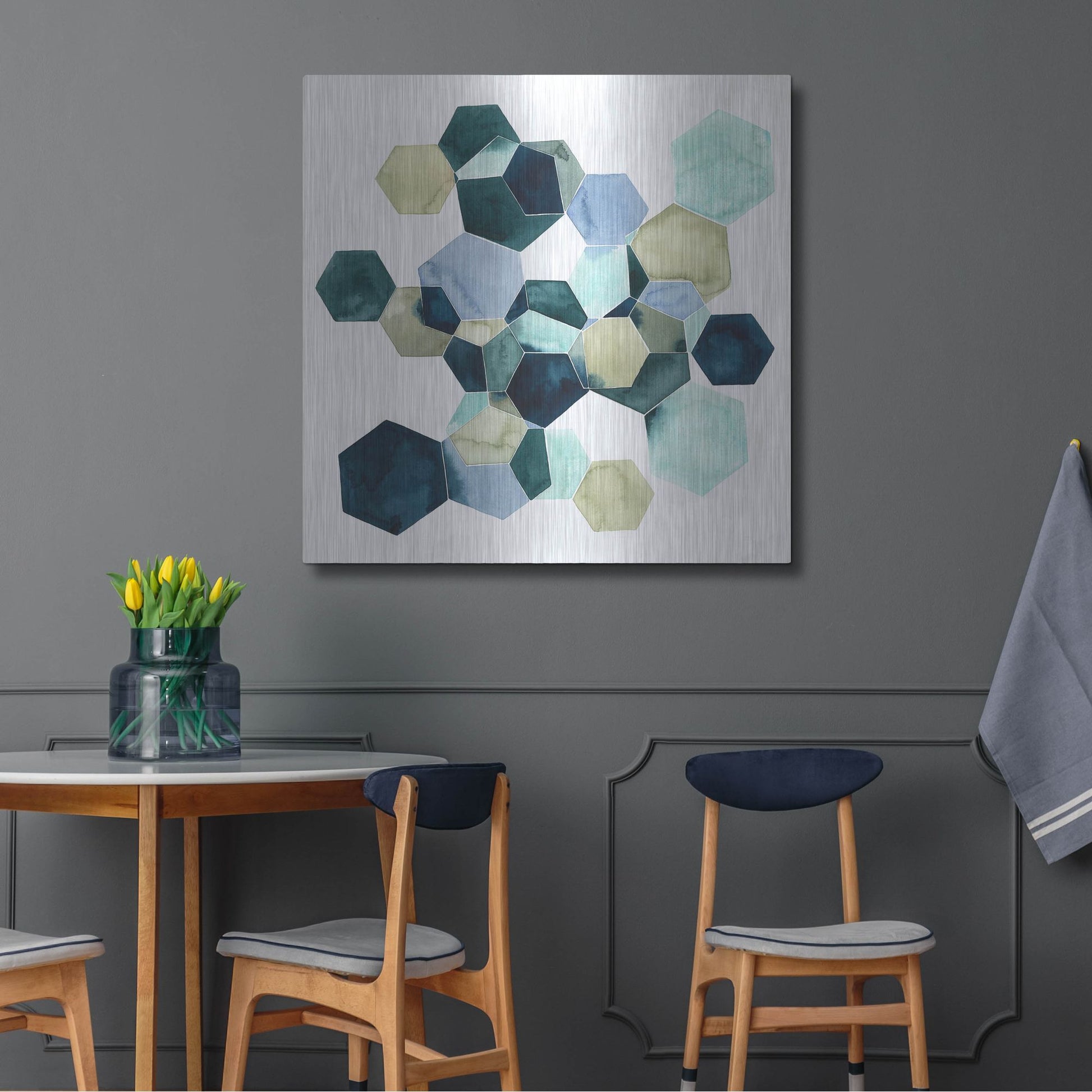 Luxe Metal Art 'Crystallize I' by Grace Popp, Metal Wall Art,36x36