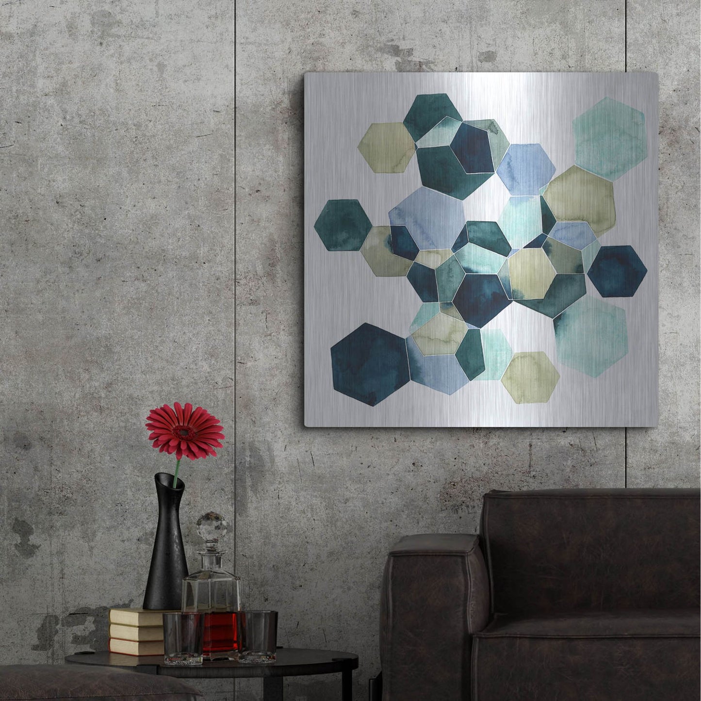 Luxe Metal Art 'Crystallize I' by Grace Popp, Metal Wall Art,36x36